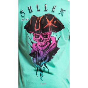 SULLEN 47 Volt Mens Big & Tall XL Short Sleeve Tattoo Art Cotton Green T-Shirt